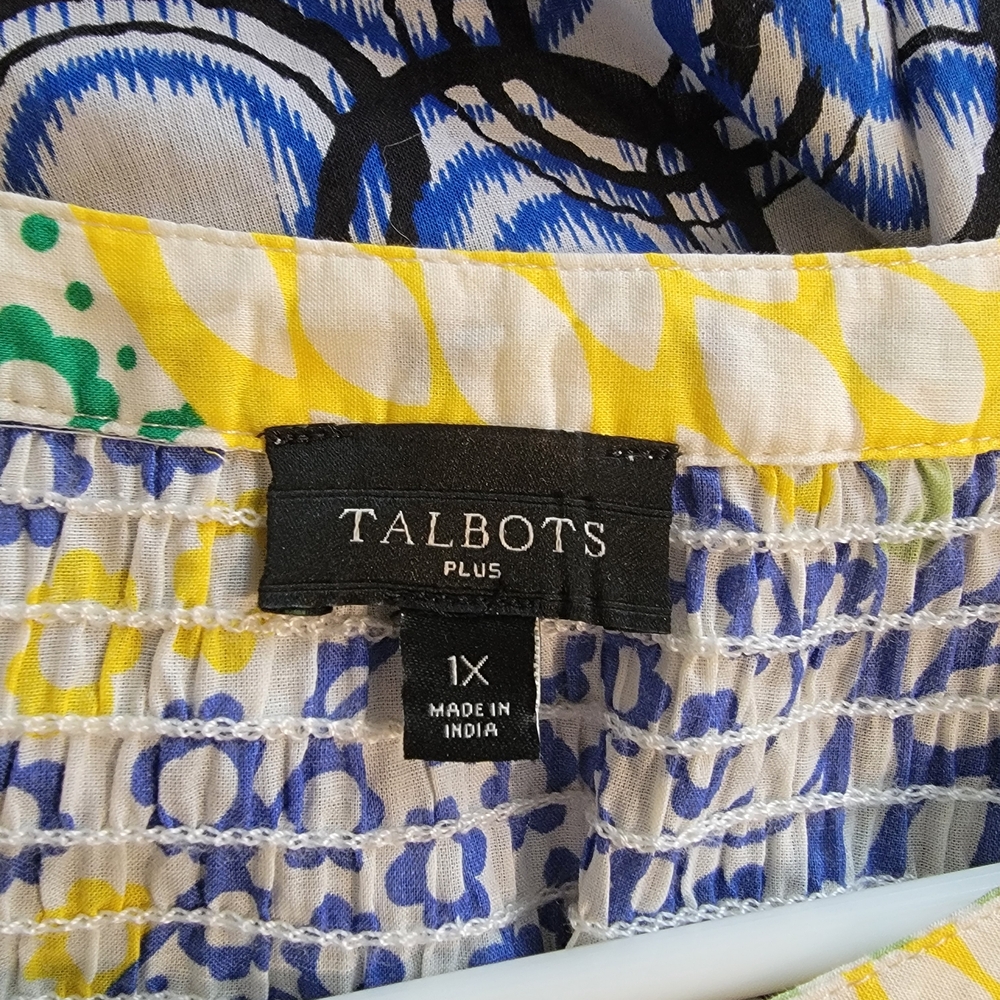 Boho Talbots Multicolor Patterned Blouse - image 5